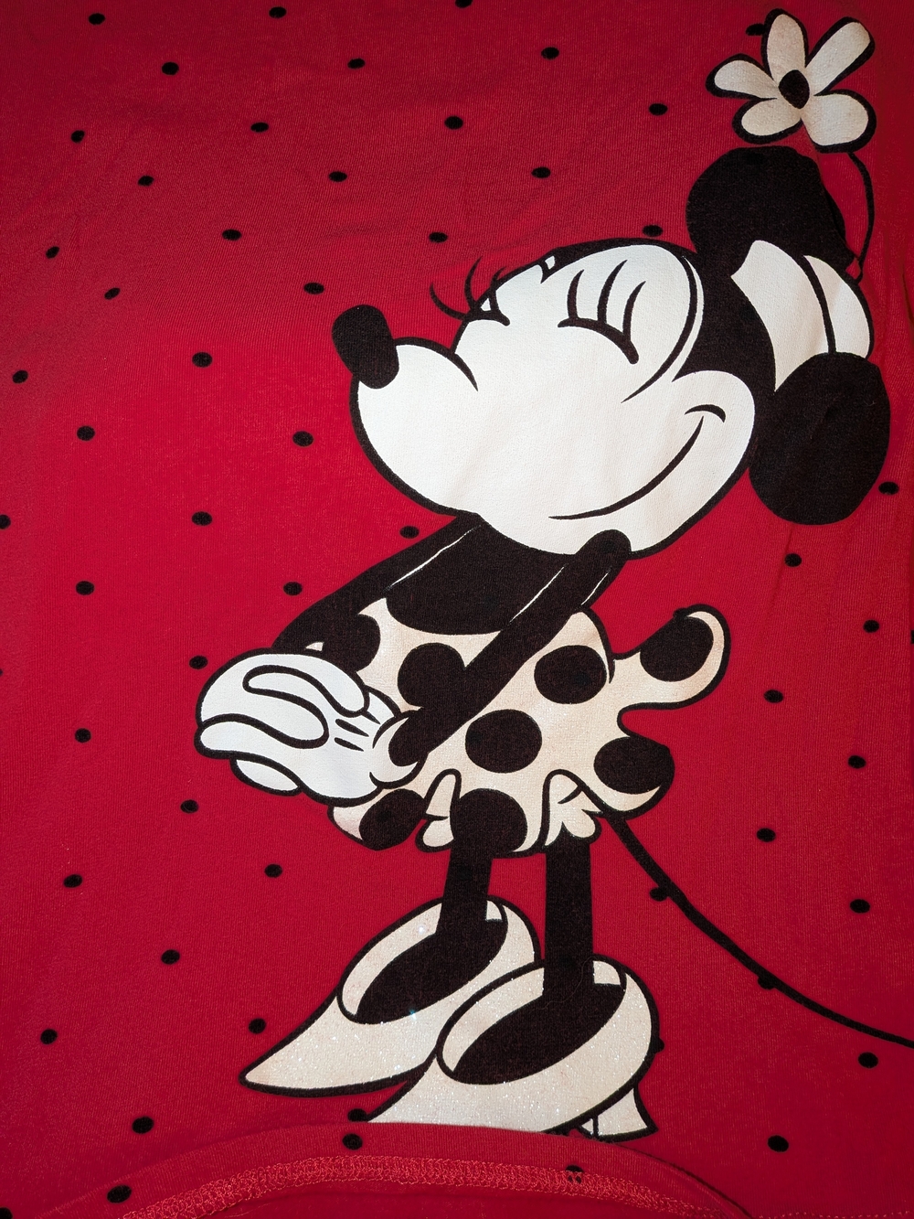 Disney Red Minnie Mouse Graphic Short Sleeve Tee